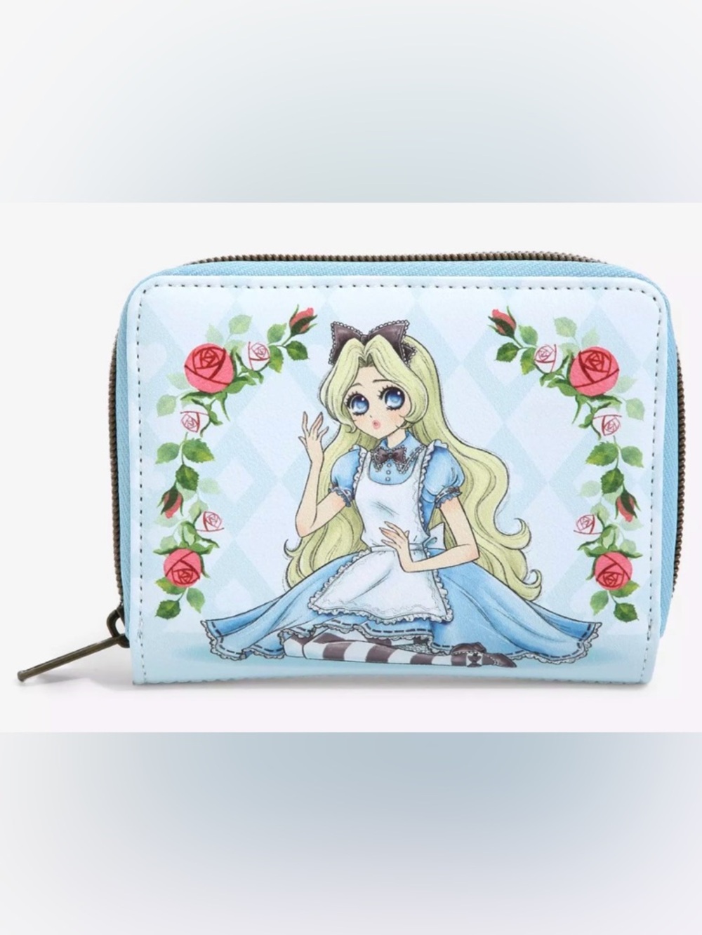 NWT Loungefly Disney Alice In Wonderland Roses Mini Zipper Wallet Anime RARE